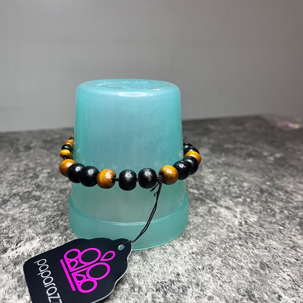 Paparazzi Black and Gold Beaded Bracelet
